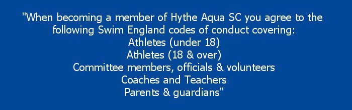 Swim England codes of conduct